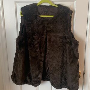Faux fur womens vest